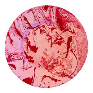 Poured Painted Mixed Pink Decorative Glass Plate
